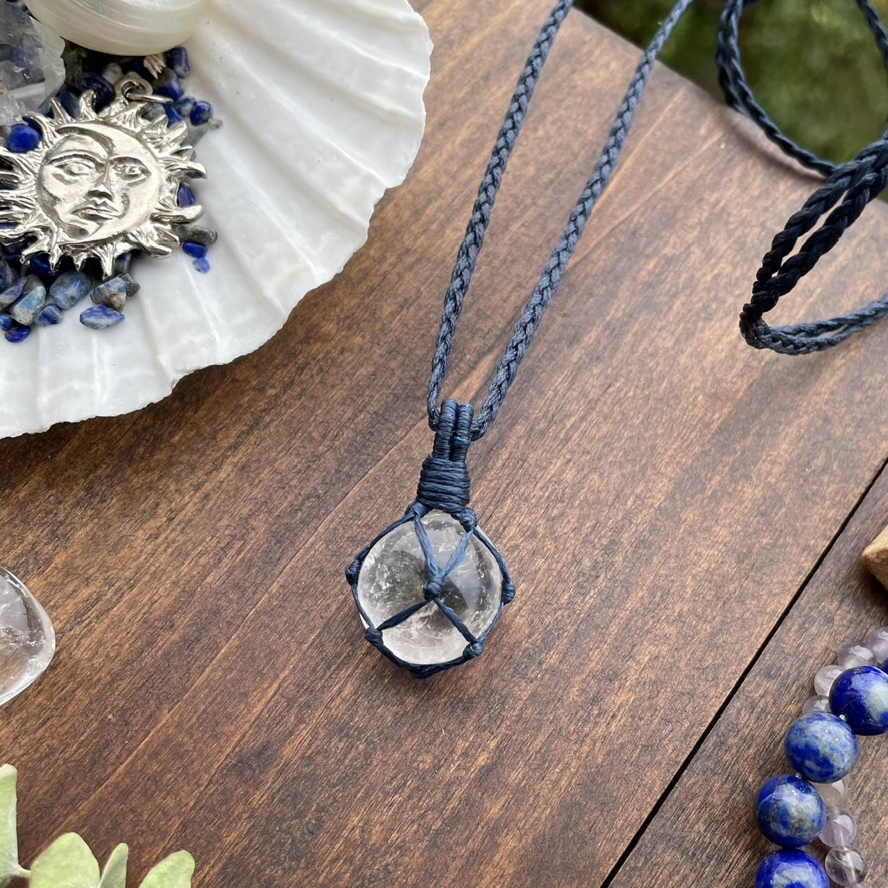 گردنبند بافت کوارتز شفاف