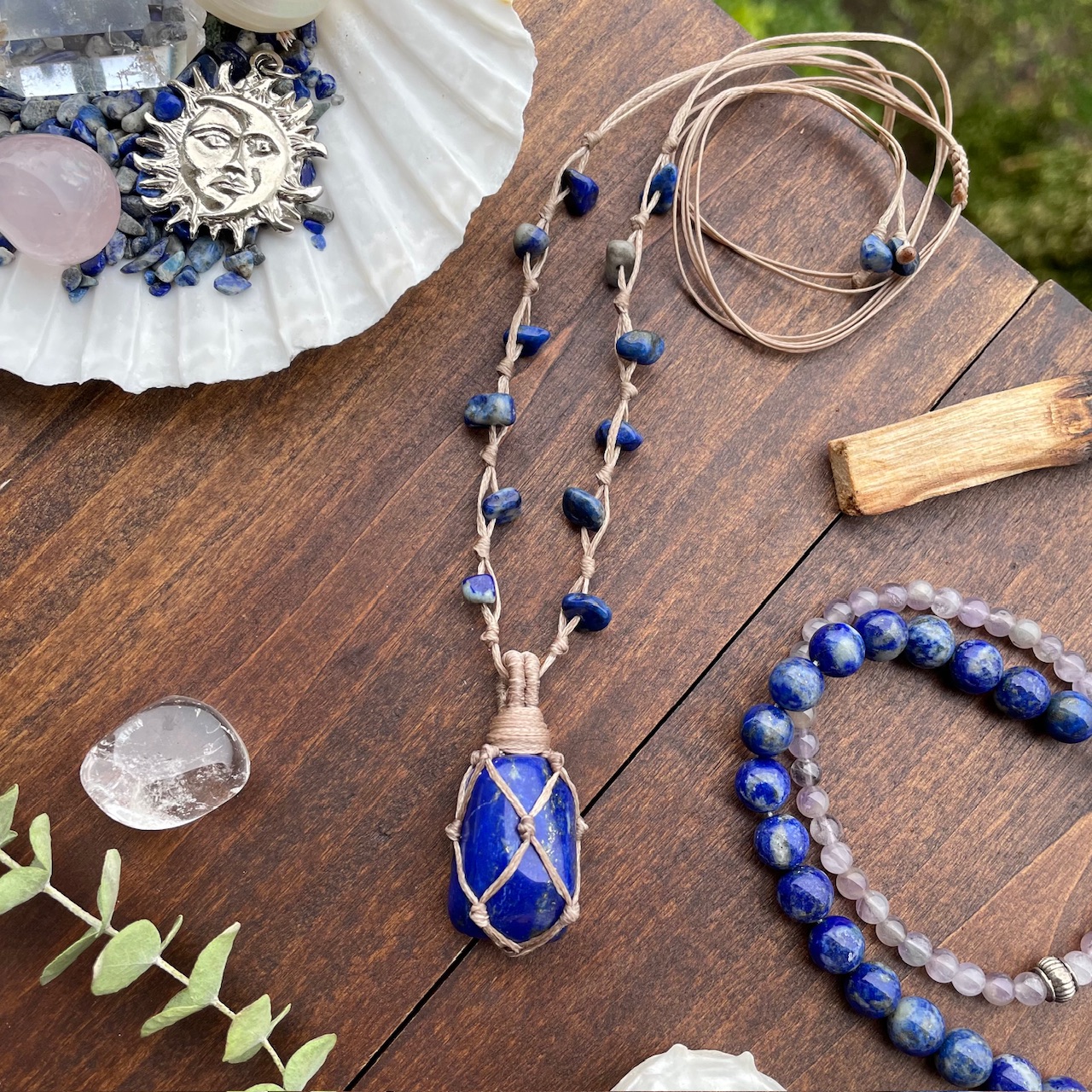 گردنبند بافت لاجورد